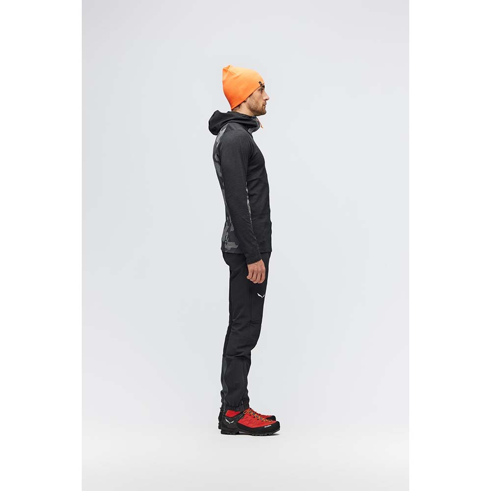 Salewa Boe Merino Hooded Half Zip Black Men T-Shirts