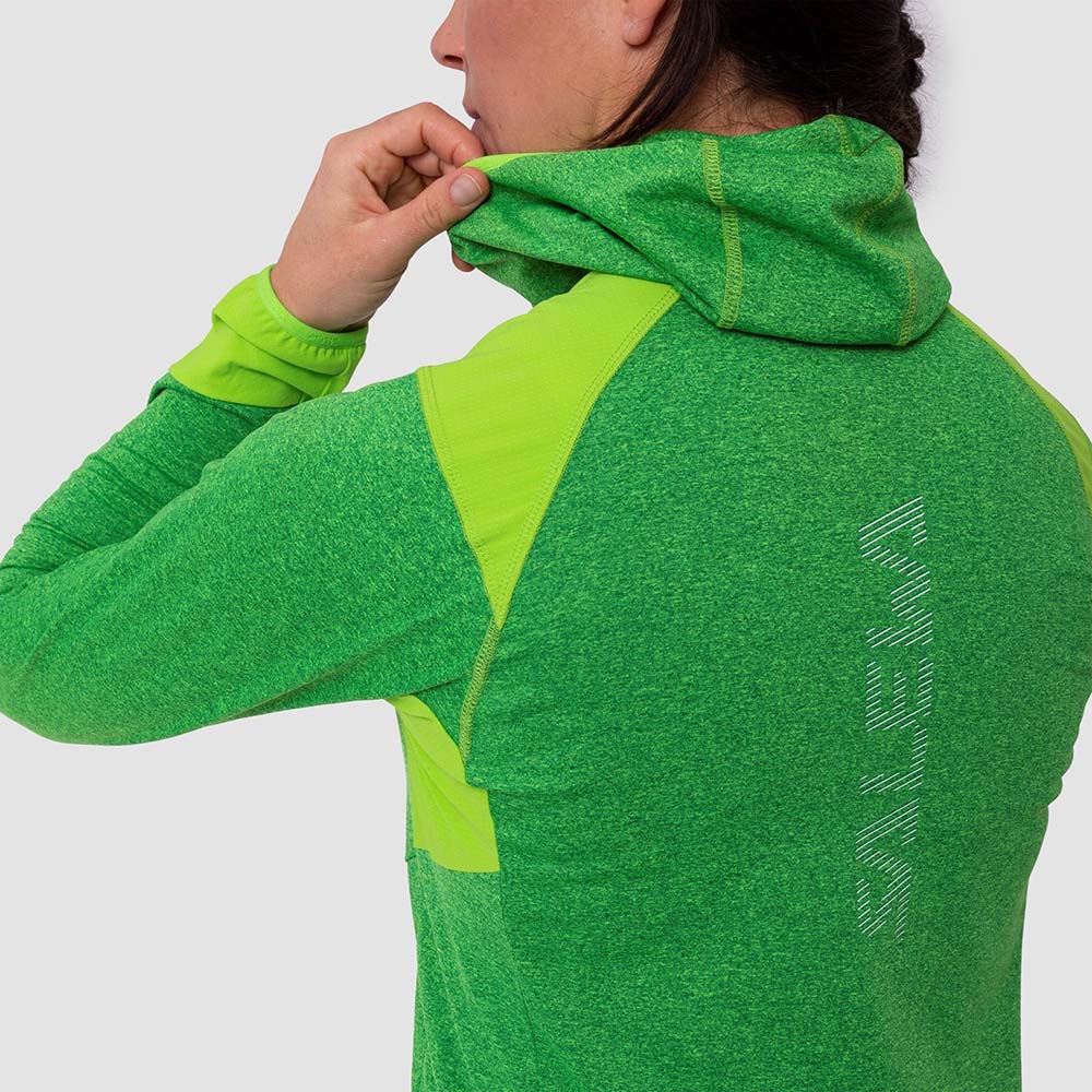 Salewa Agner Hybrid Polarlite Durastretch Green Women Hooded Jacket