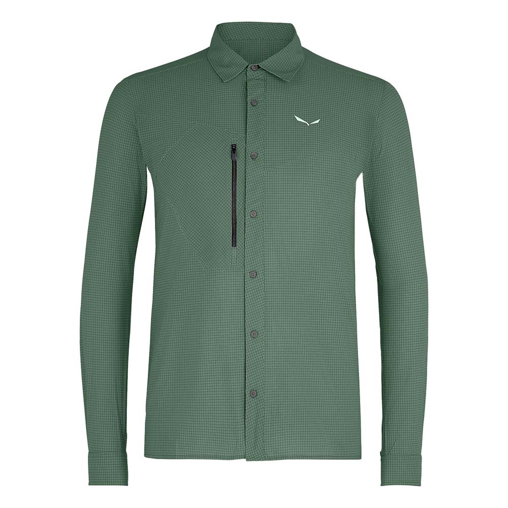 Salewa Puez Minicheck 2 Dry Long Sleeve Green Men Shirts