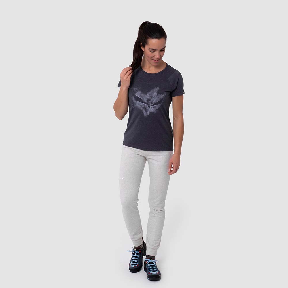 Salewa Pure Chalk Dryton Navy Blue Women T-Shirts