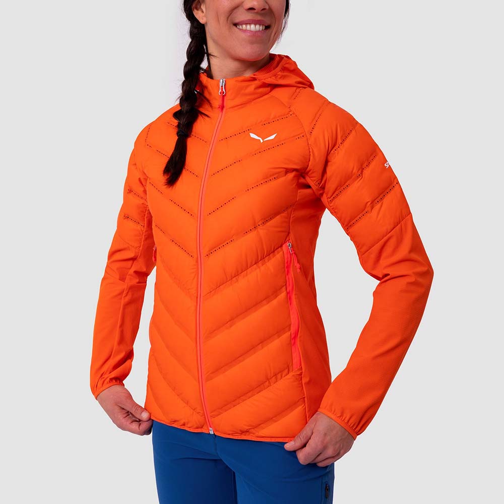 Salewa Agner Hybrid Red Orange Women Down Jacket