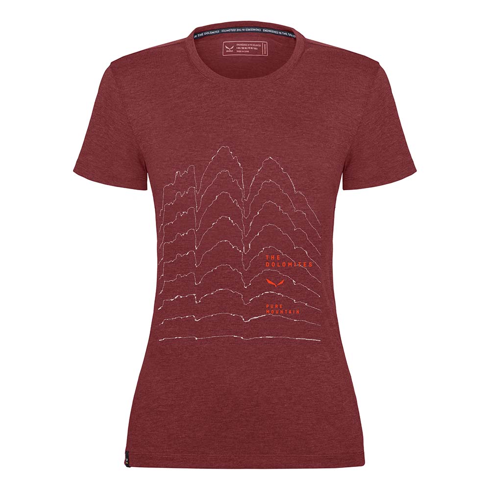 Salewa Pure Skyline Dry Red Women T-Shirts