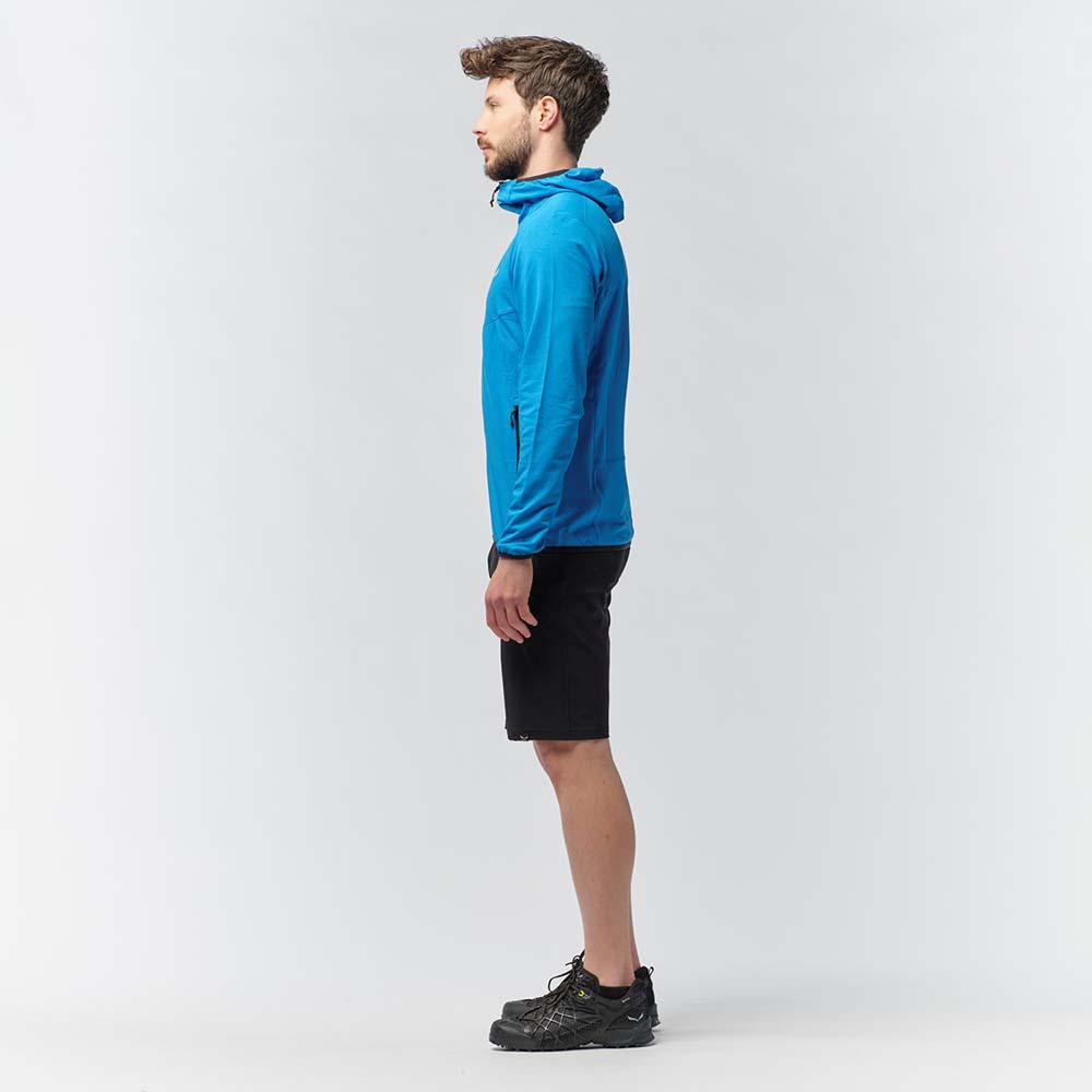Salewa Light Micro Polarlite Full Zip Blue Men Hooded Jacket