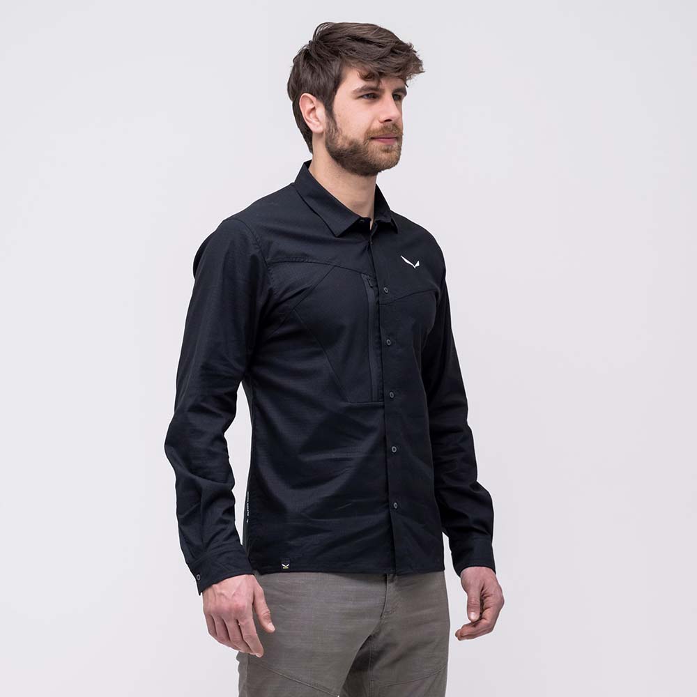 Salewa Alpine Hemp Long Sleeve Black Men Shirts