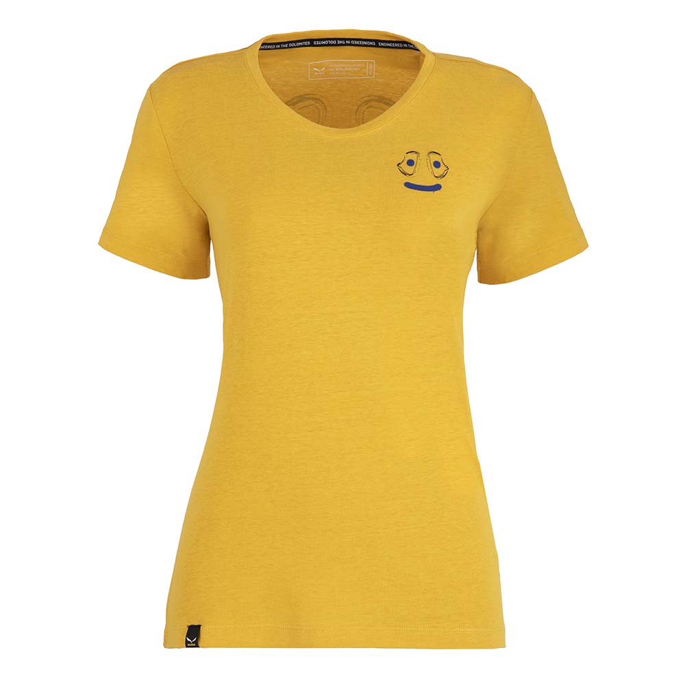 Salewa Lavaredo Hemp Print Yellow/Gold Women T-Shirts