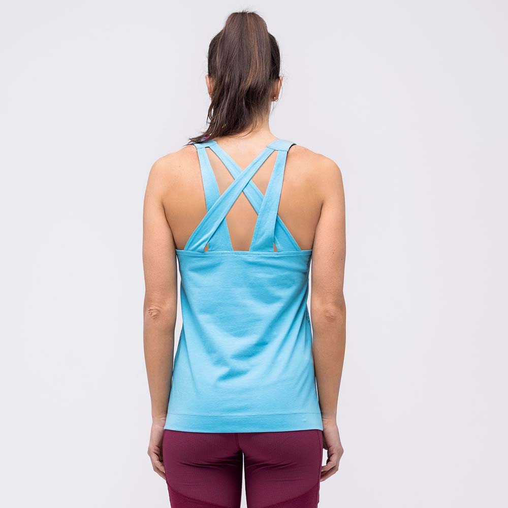 Salewa Alpine Hemp Print Maui Blue Women Tank Top