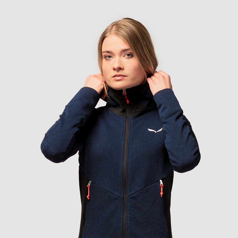 Salewa Lavaredo Hemp Navy Blue Women Hooded Jacket