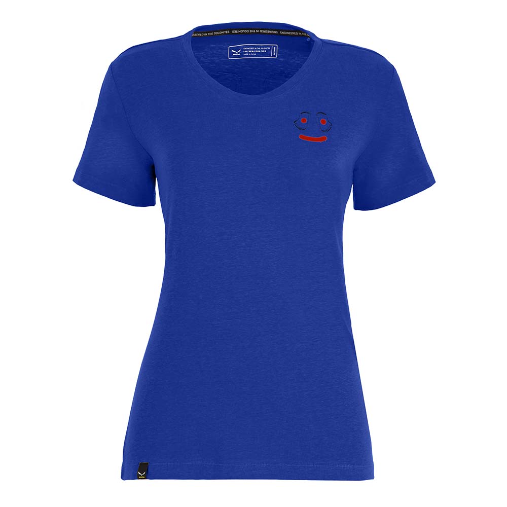 Salewa Lavaredo Hemp Print Blue Women T-Shirts