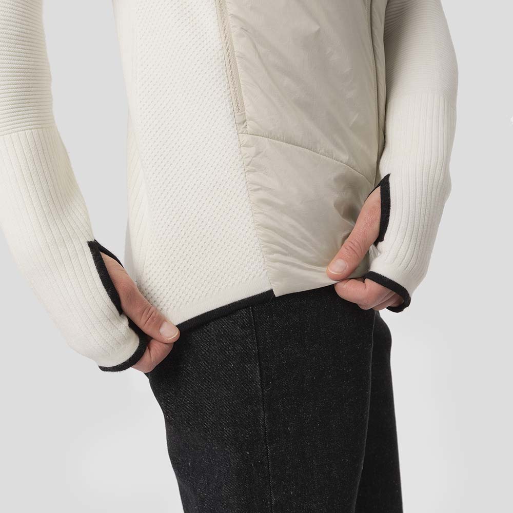 Salewa Fanes Engineered Merino Hybrid Beige Women Jacket