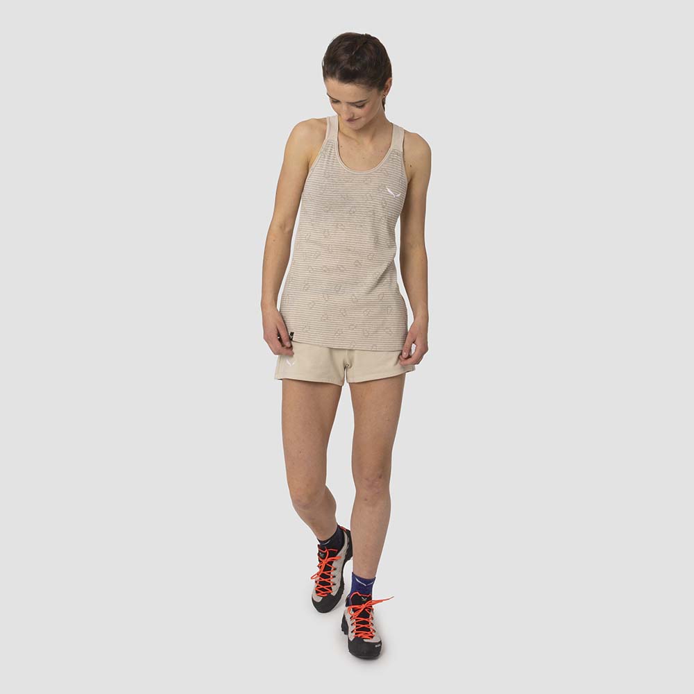 Salewa Lavaredo Hemp Graphic Beige Women Tank Top