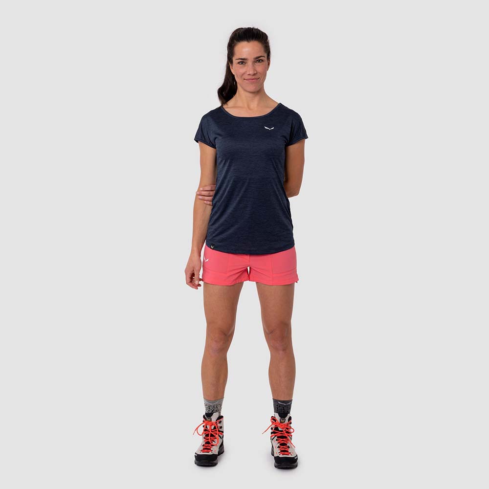 Salewa Puez Melange Dry Navy Blue Women T-Shirts