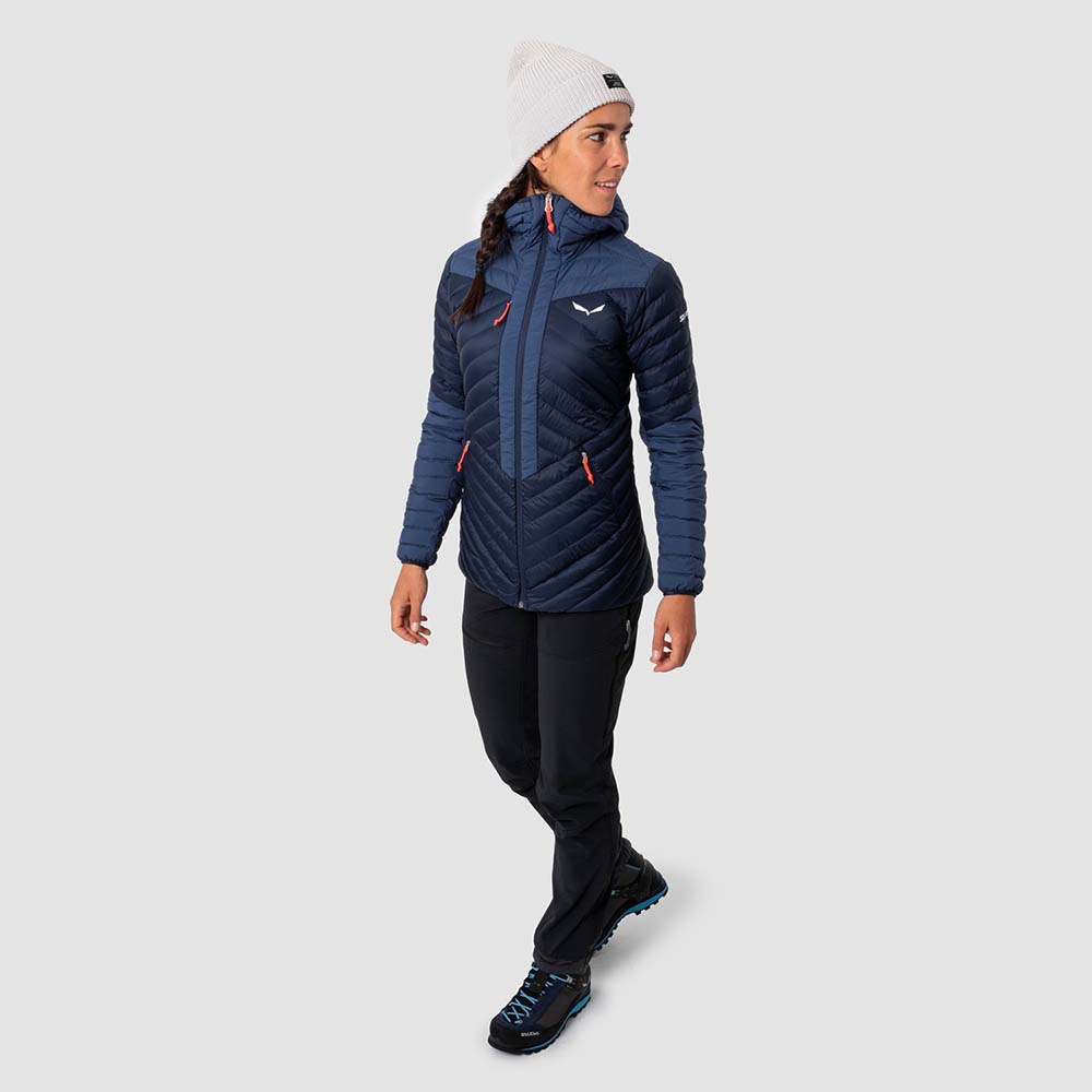 Salewa Ortles Light 2 RDS Down Navy Blue Women Hooded Jacket