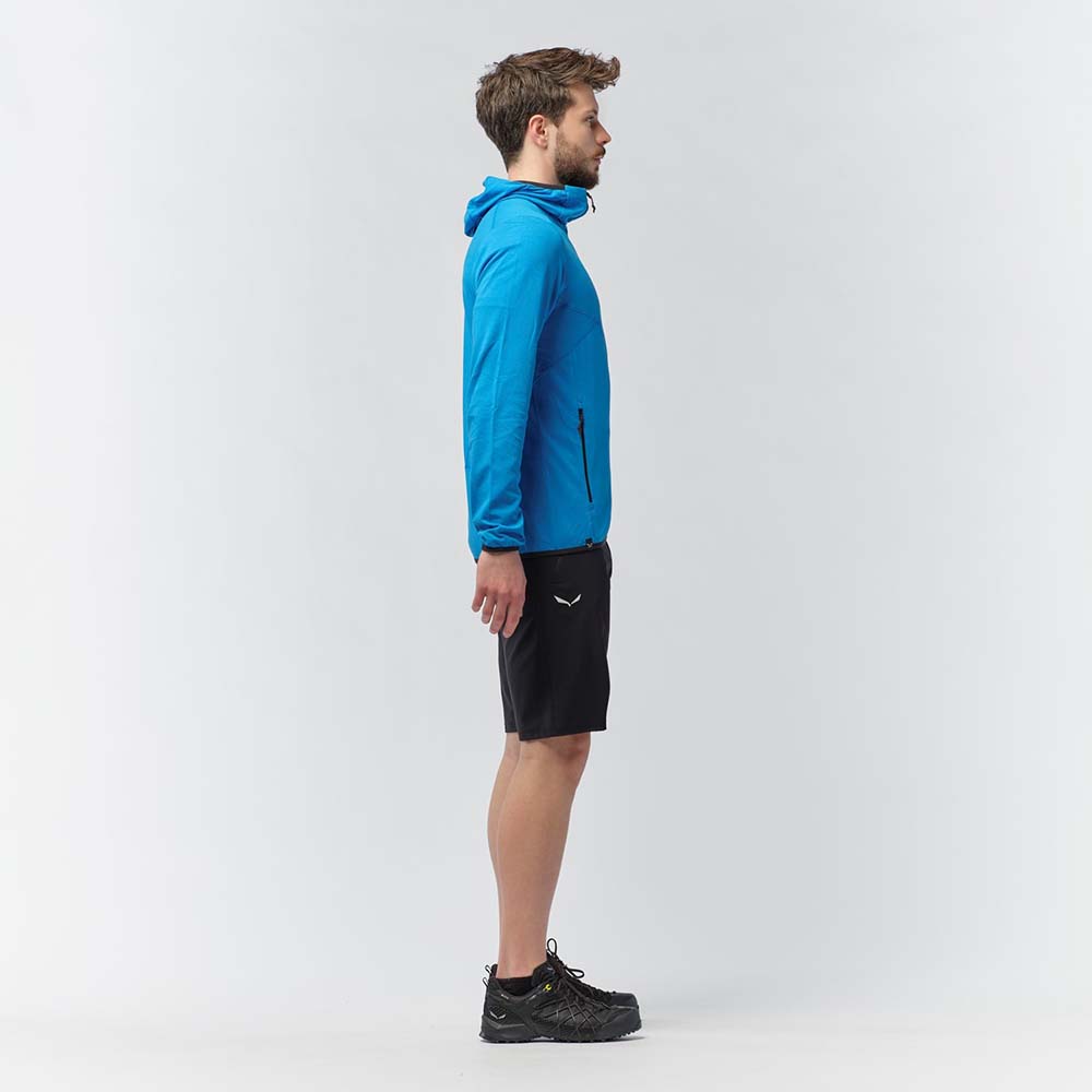 Salewa Light Micro Polarlite Full Zip Blue Men Hooded Jacket