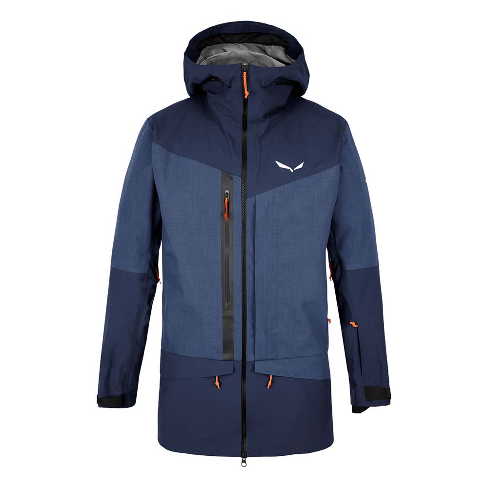 Salewa Sella Ski 3 Layers Powertex Responsive Hardshell Navy Blue Men Jacket