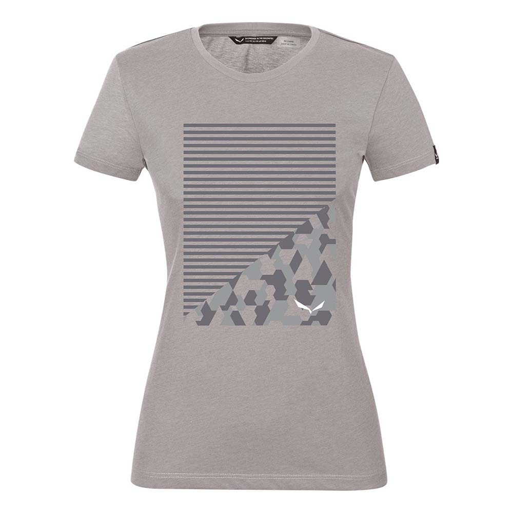 Salewa Geometric Dry Grey Women T-Shirts