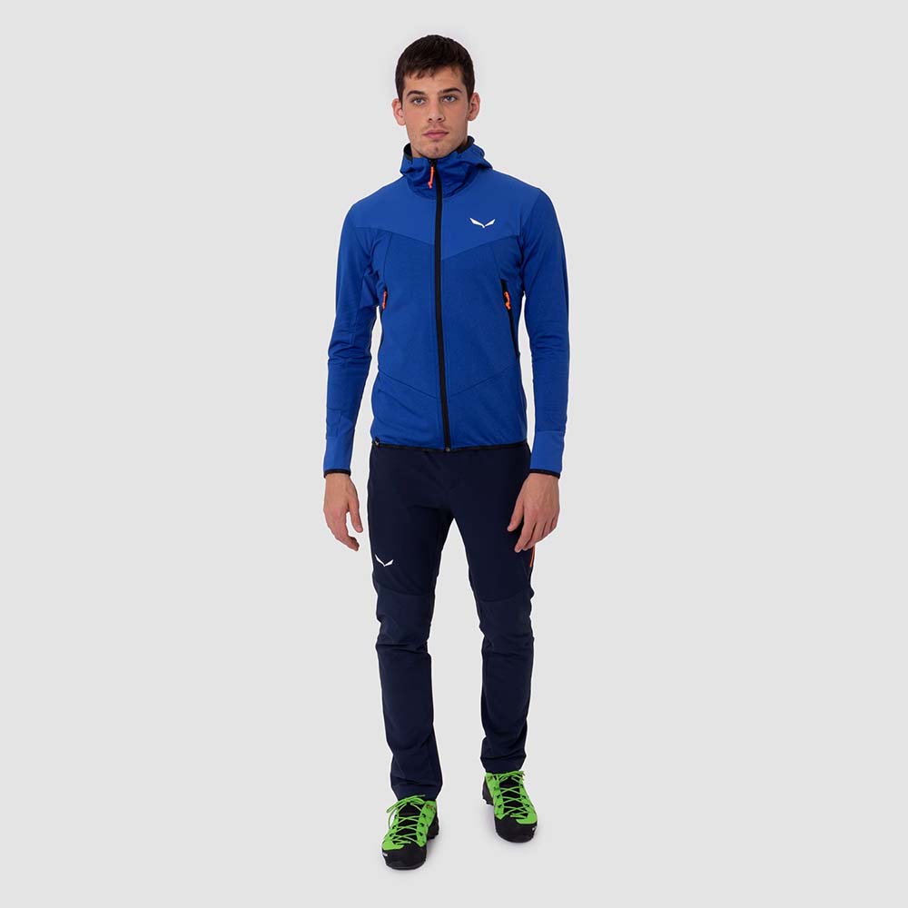Salewa Agner Hybrid Polarlite Durastretch Blue Men Hooded Jacket