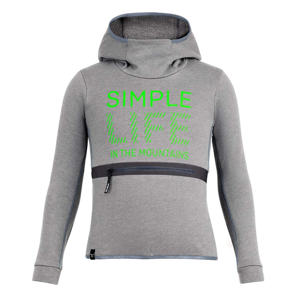 Salewa Simple Life Dry Grey Kids Hoodies