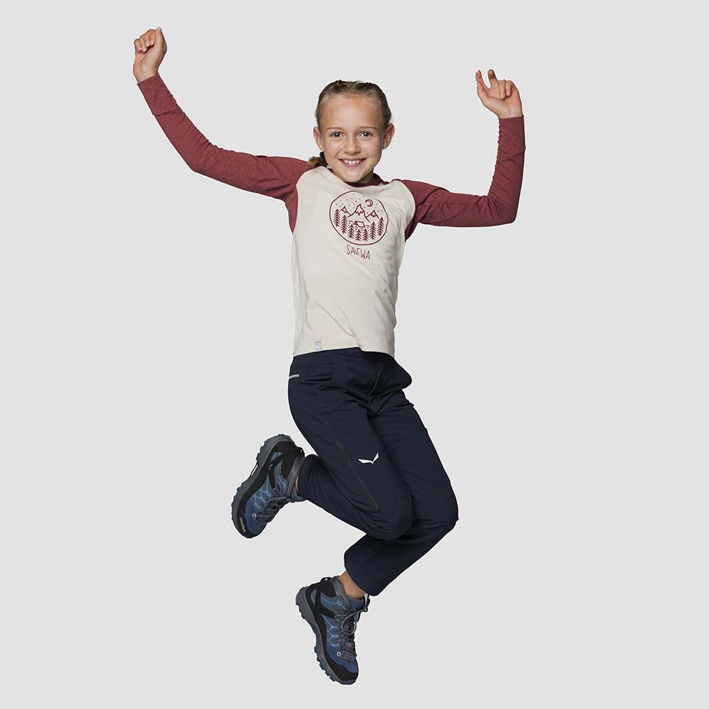 Salewa Pure Dry Graphic Long Sleeve Beige Kids T-Shirts