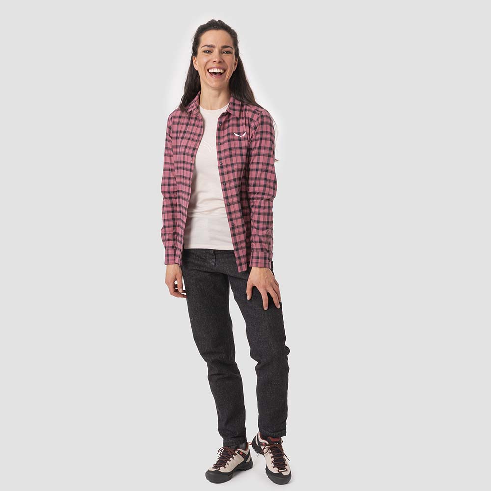 Salewa Fanes Flannel 5 Polarlite Pink/Black Women Shirts