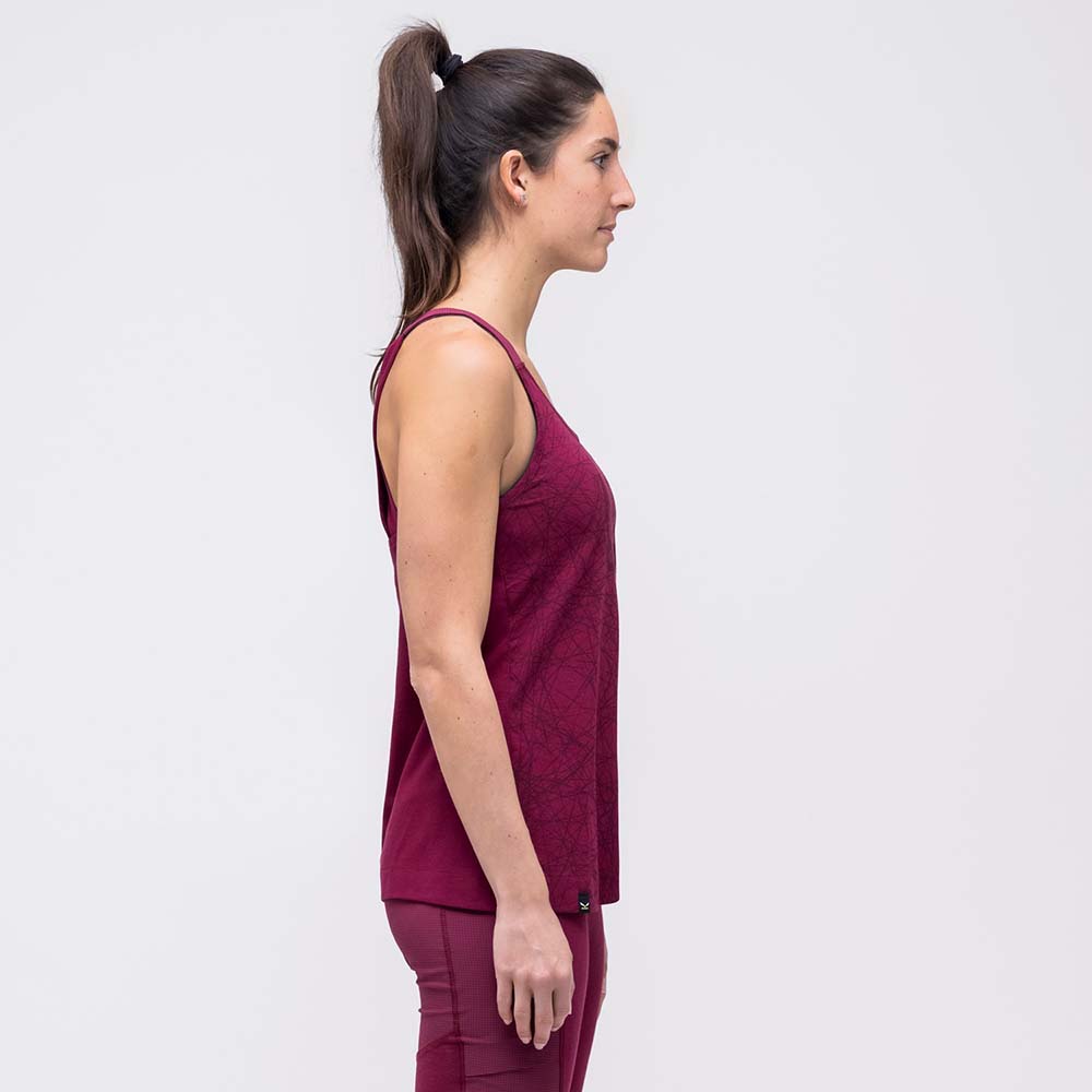 Salewa Alpine Hemp Print Violet/Red Women Tank Top