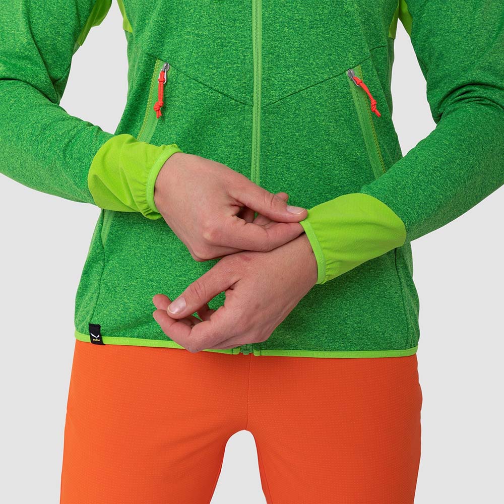 Salewa Agner Hybrid Polarlite Durastretch Green Women Hooded Jacket