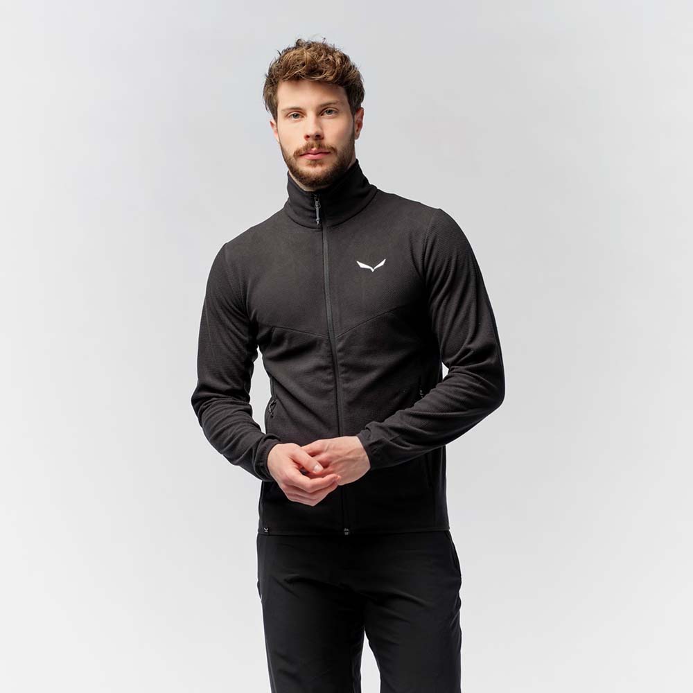 Salewa Plose 5 Polarlite Full-Zip Black Men Tops