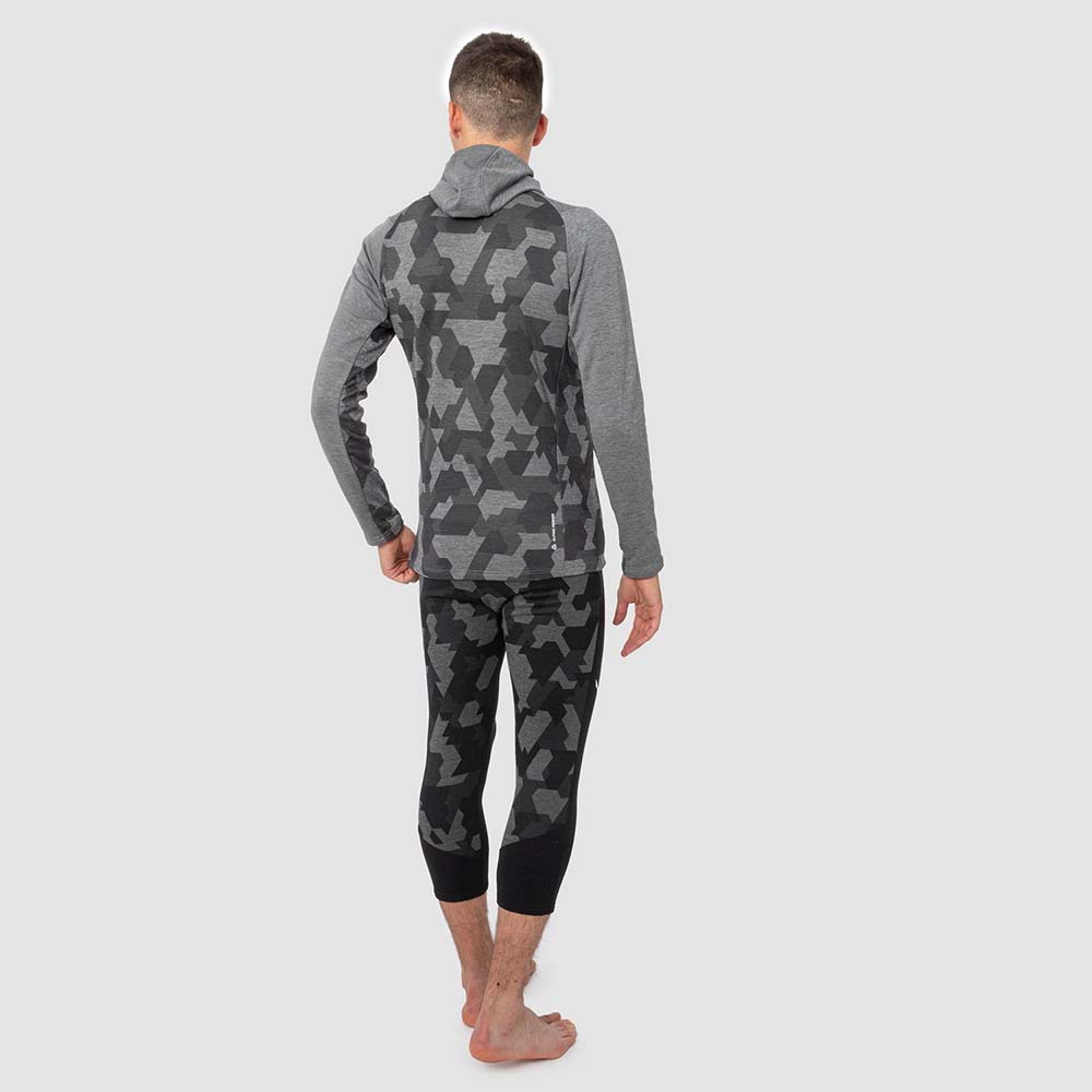 Salewa Boe Merino Hooded Half Zip Grey Men T-Shirts