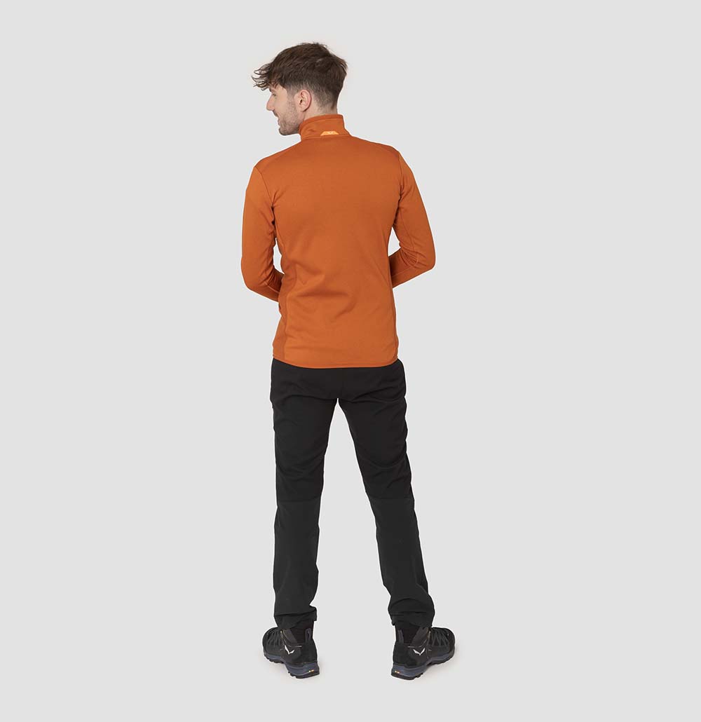 Salewa Puez Hybrid Polarlite Fleece Orange Men Tops