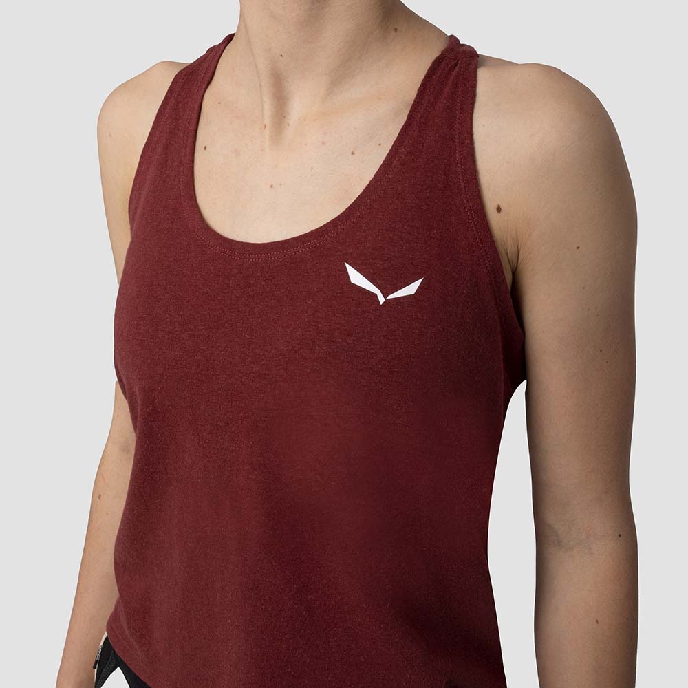Salewa Lavaredo Hemp Cropped Red Women Tank Top