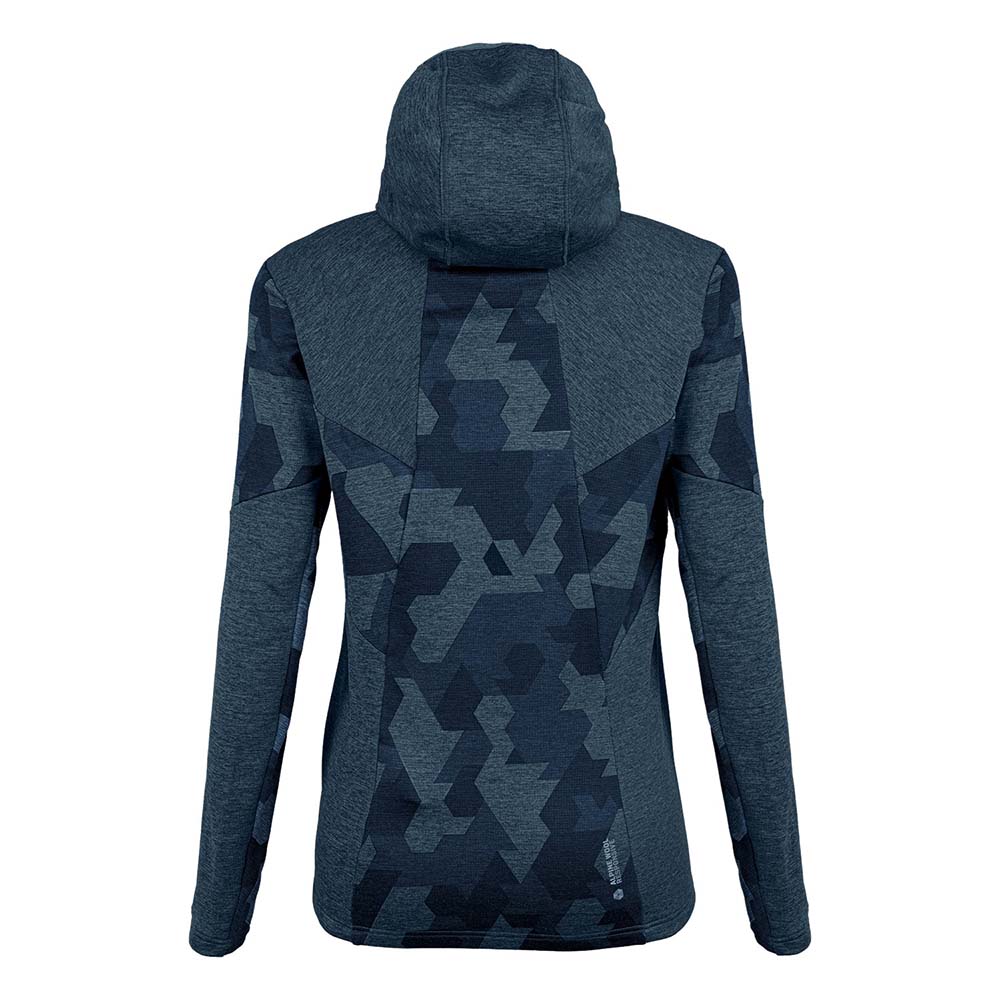 Salewa Boe Merino Hooded Half Zip Navy Blue Women T-Shirts