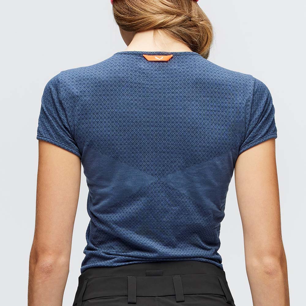 Salewa Zebru Responsive Short Sleeve Dark Blue Women T-Shirts
