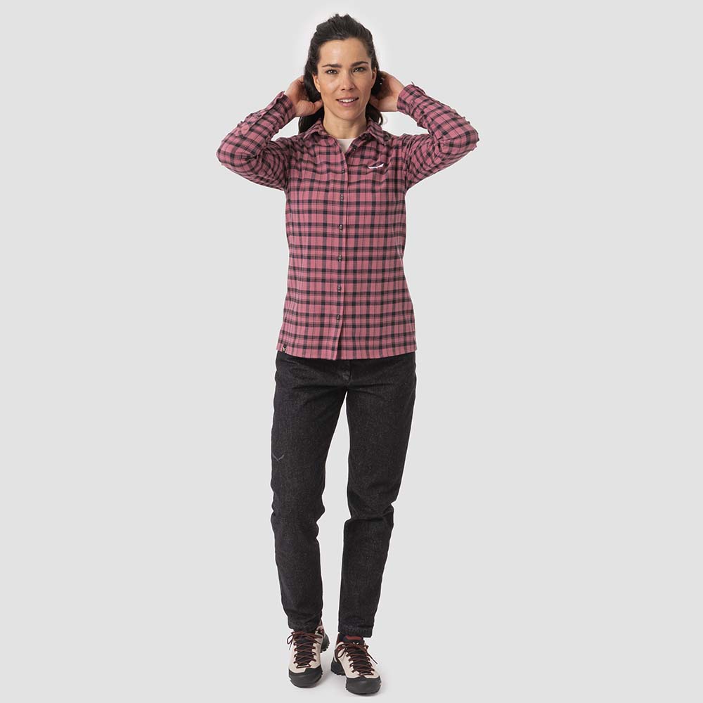 Salewa Fanes Flannel 5 Polarlite Pink/Black Women Shirts