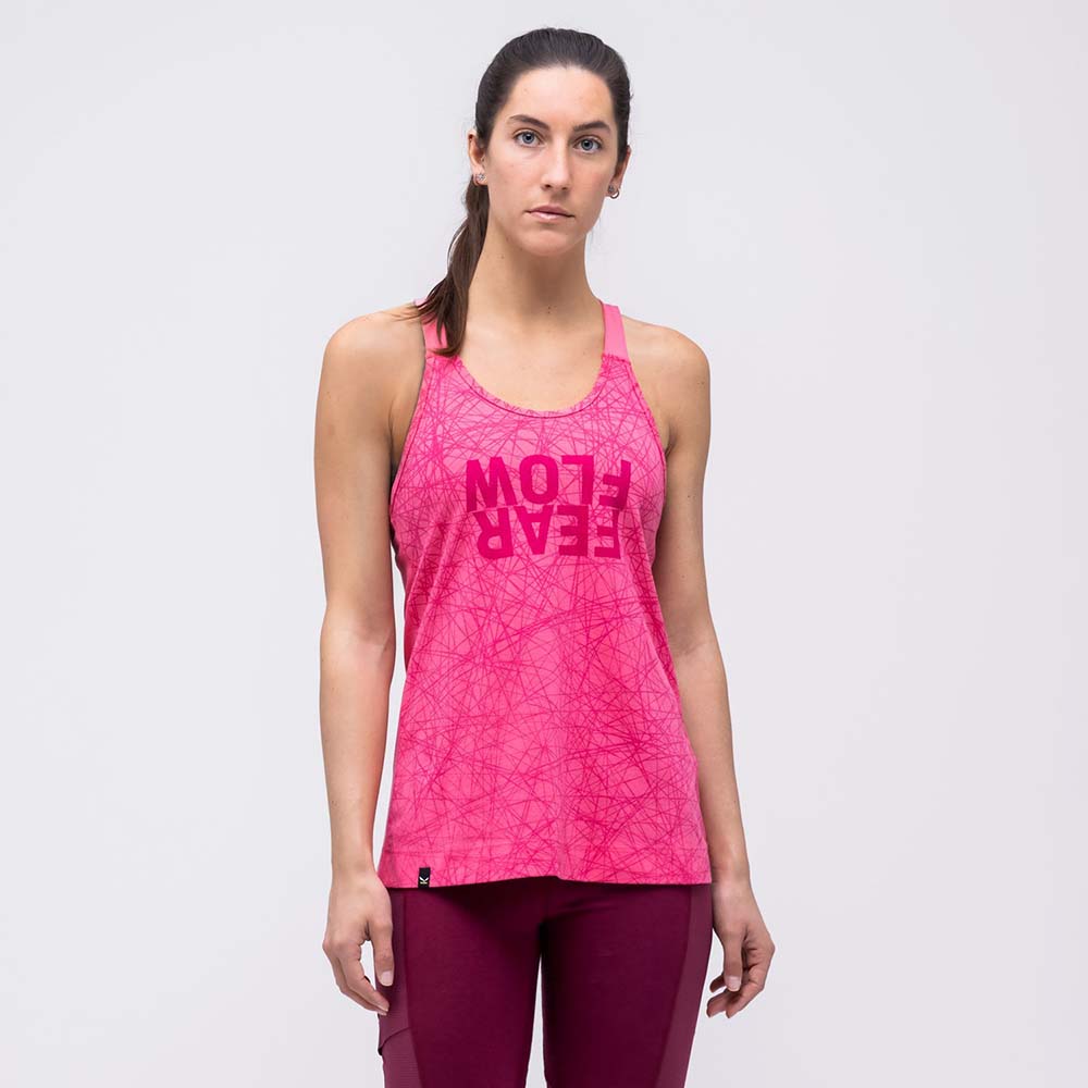 Salewa Alpine Hemp Print Violet/Rose Women Tank Top