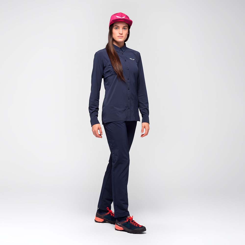 Salewa Puez Minicheck 2 Dry Navy Blue Women Shirts