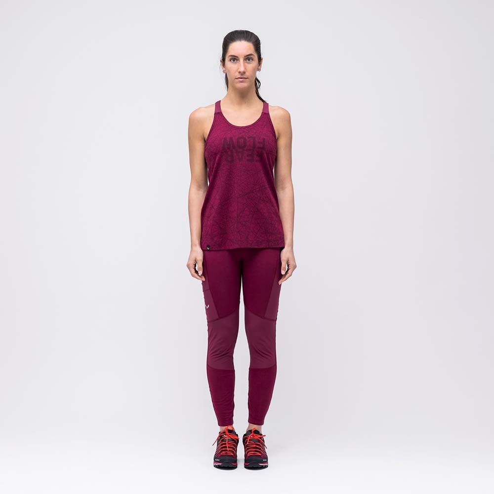 Salewa Alpine Hemp Print Violet/Red Women Tank Top