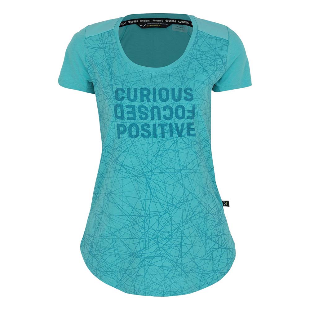 Salewa Alpine Hemp Print Maui Blue Women T-Shirts