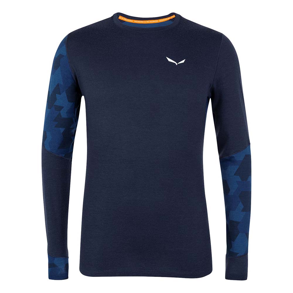 Salewa Cristallo Warm Alpine Merino Responsive Long Sleeve Navy Blue Men Baselayer