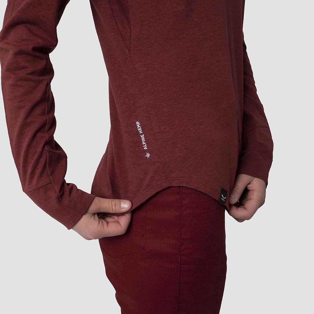 Salewa Lavaredo Hemp Long Sleeve Red Women T-Shirts