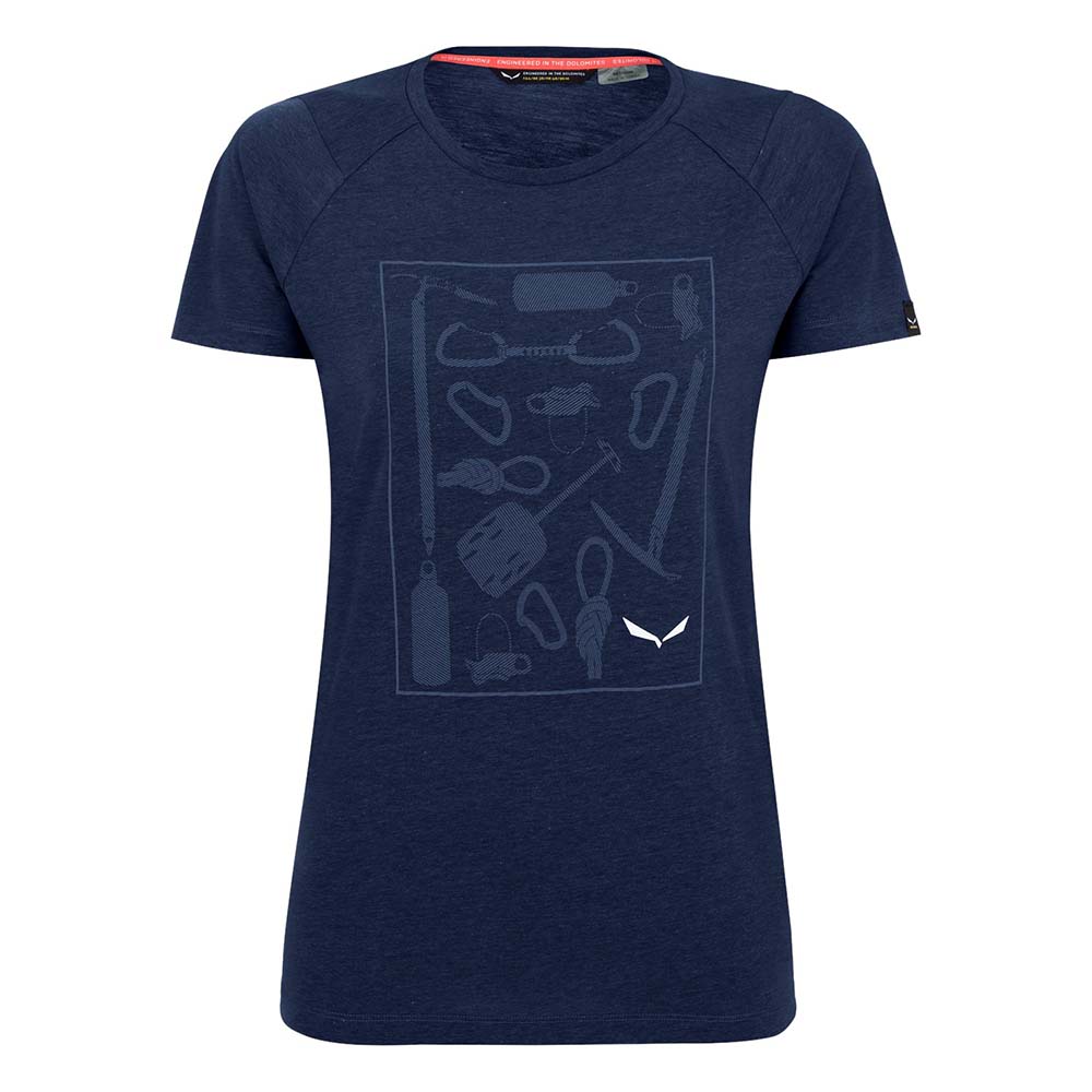Salewa Pure Box Dryton Navy Blue Women T-Shirts