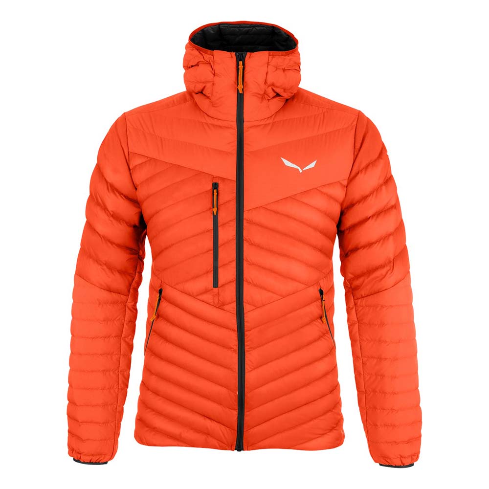 Salewa Ortles Light 2 RDS Down Red Orange Men Hooded Jacket