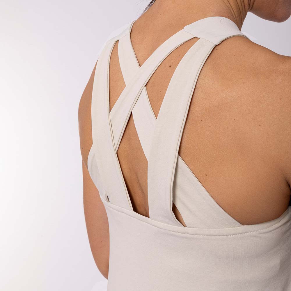 Salewa Alpine Hemp Print Beige Women Tank Top