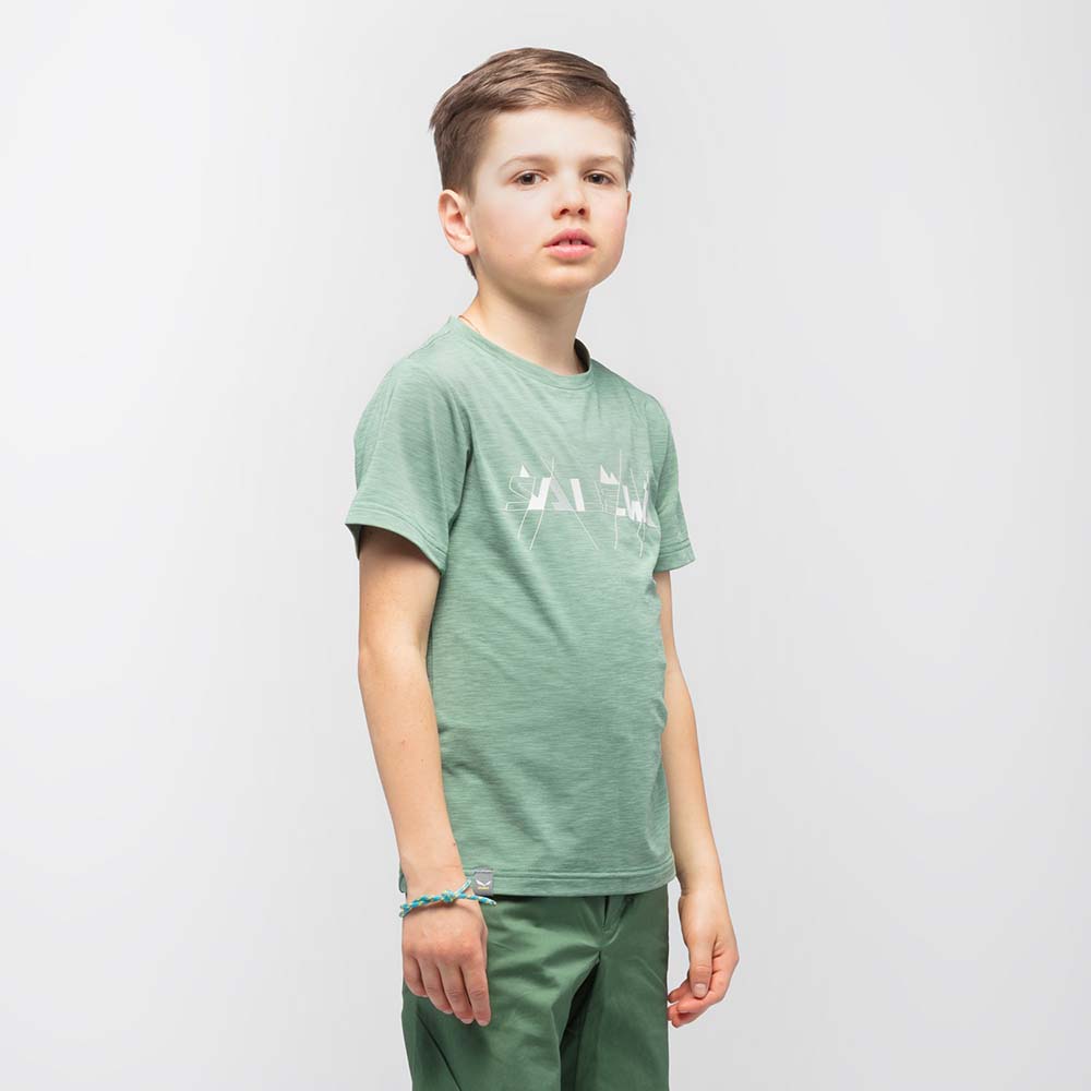 Salewa Graphic Dryton Short Sleeve Green Kids T-Shirts