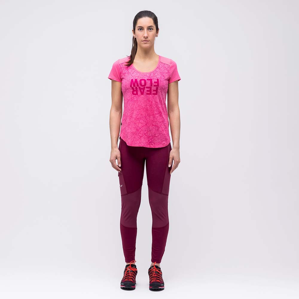 Salewa Alpine Hemp Print Violet/Rose Women T-Shirts