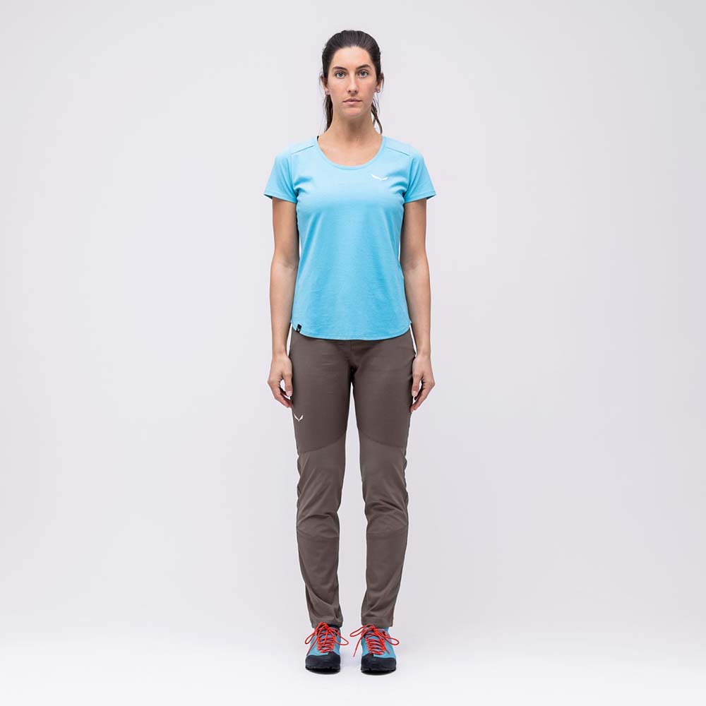 Salewa Alpine Hemp Graphic Blue Women T-Shirts