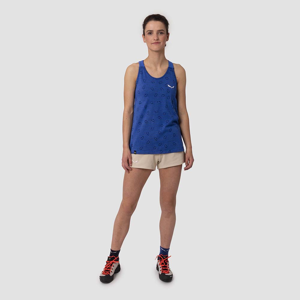 Salewa Lavaredo Hemp Graphic Blue Women Tank Top