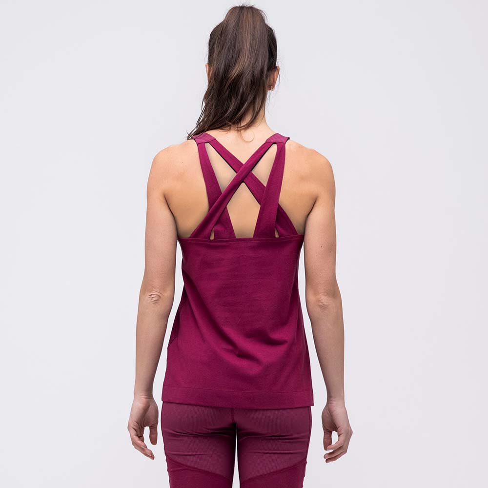 Salewa Alpine Hemp Print Violet/Red Women Tank Top
