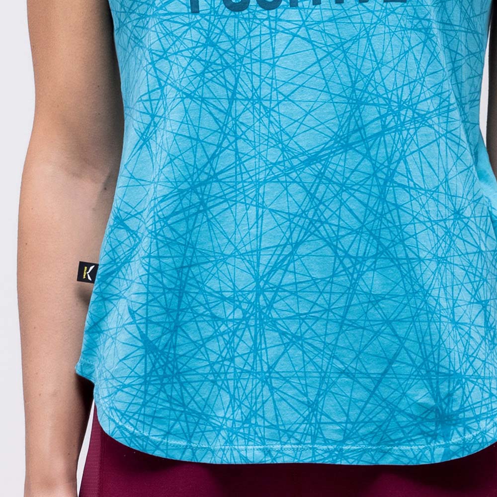 Salewa Alpine Hemp Print Maui Blue Women T-Shirts