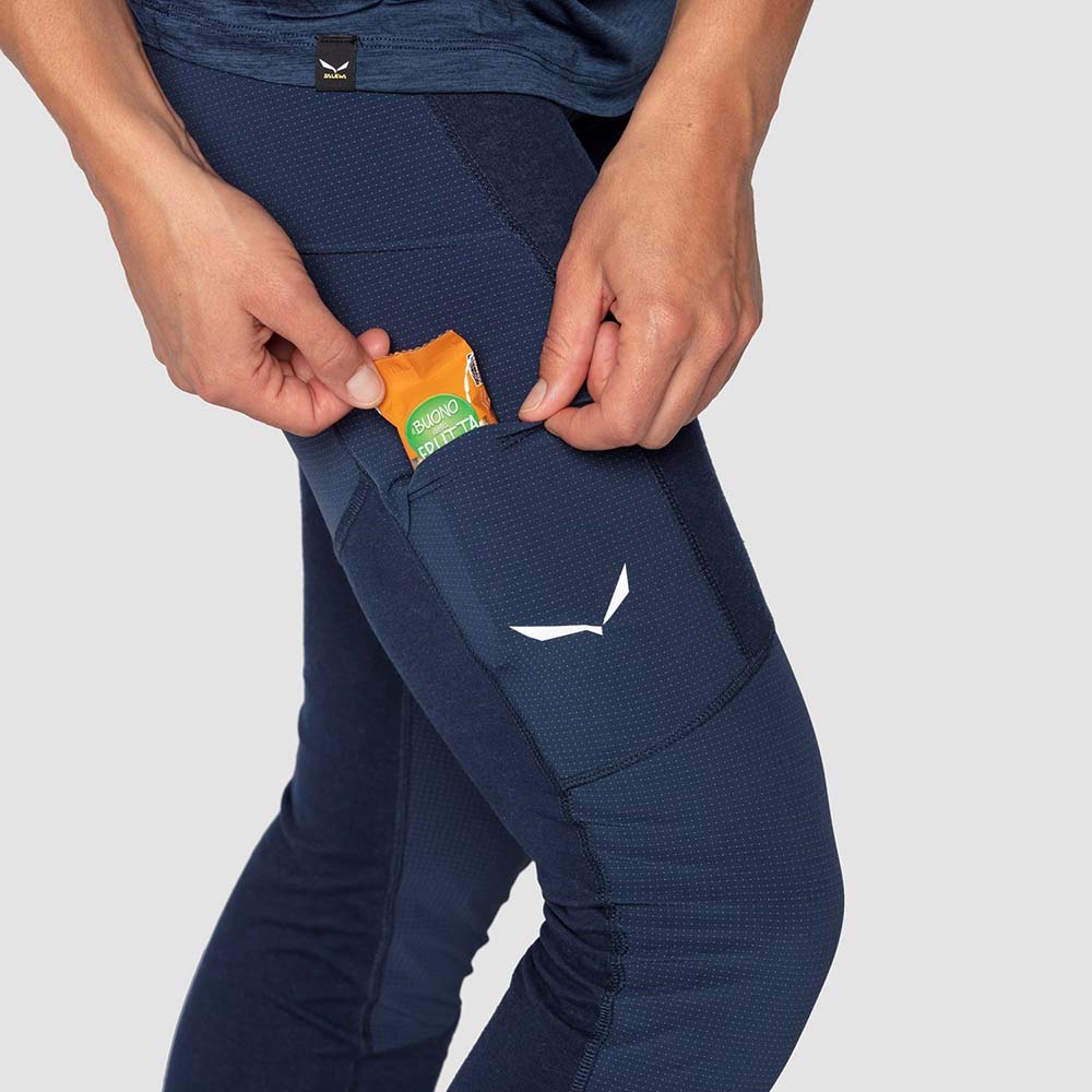 Salewa Alpine Hemp Navy Blue Women Tights