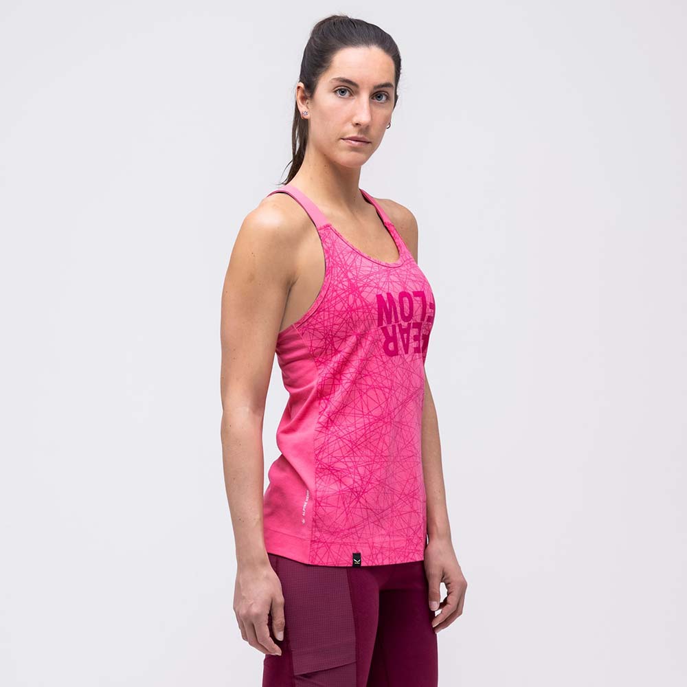 Salewa Alpine Hemp Print Violet/Rose Women Tank Top