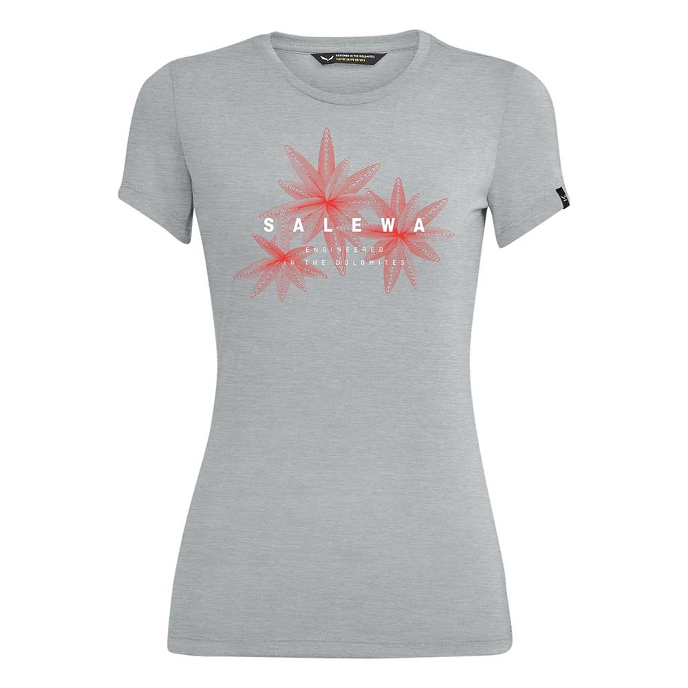 Salewa Lines Graphic Dry Grey/Flowers Women T-Shirts